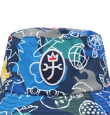 Castelbajac Women's Pattern Waterproof Bucket Hat - Navy