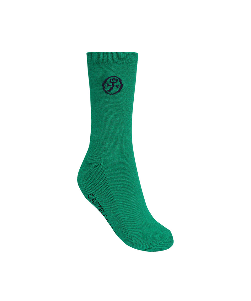 Castelbajac Men's Season Slogan Point Long Socks - Green