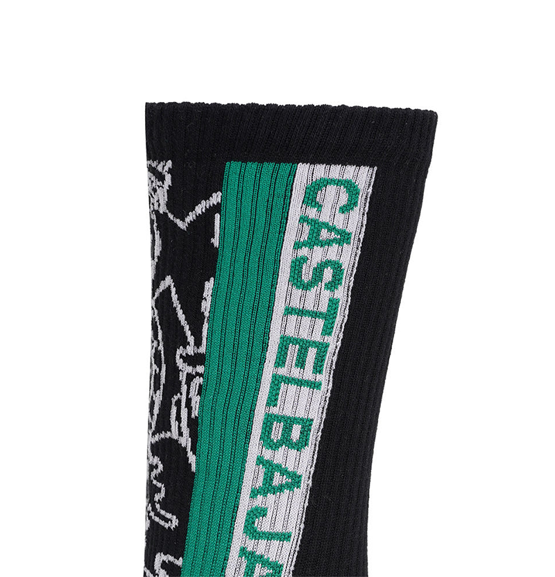 Castelbajac Men's Season Pattern Point Long Socks - Black