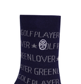 Castelbajac Men's Lettering Pattern Point Mid-calf Socks - Navy