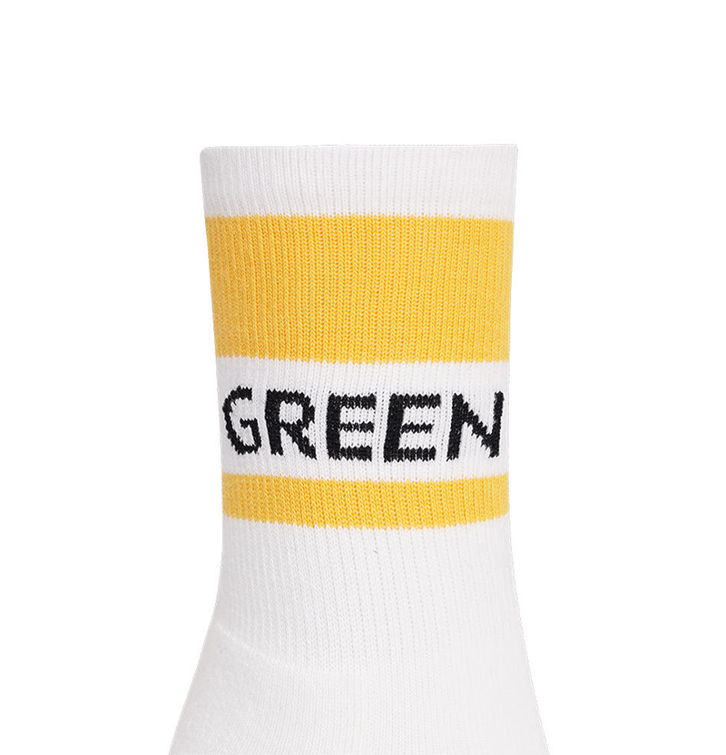 Castelbajac Women's Color Block Slogan Long Socks - Yellow