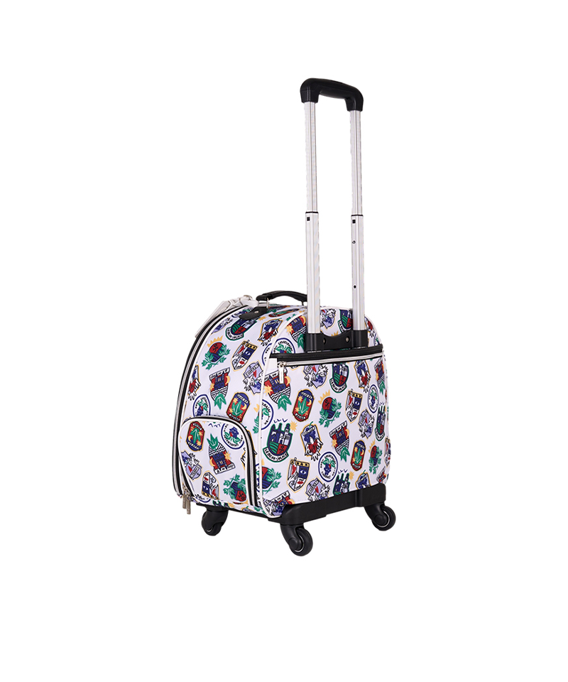 Castelbajac Women's Symbol Pattern Wheeled Trolley Bag - White