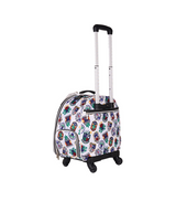 Castelbajac Women's Symbol Pattern Wheeled Trolley Bag - White
