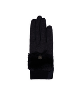 Castelbajac Women's Ribbon Point Fleece Winter Gloves - Charcoal