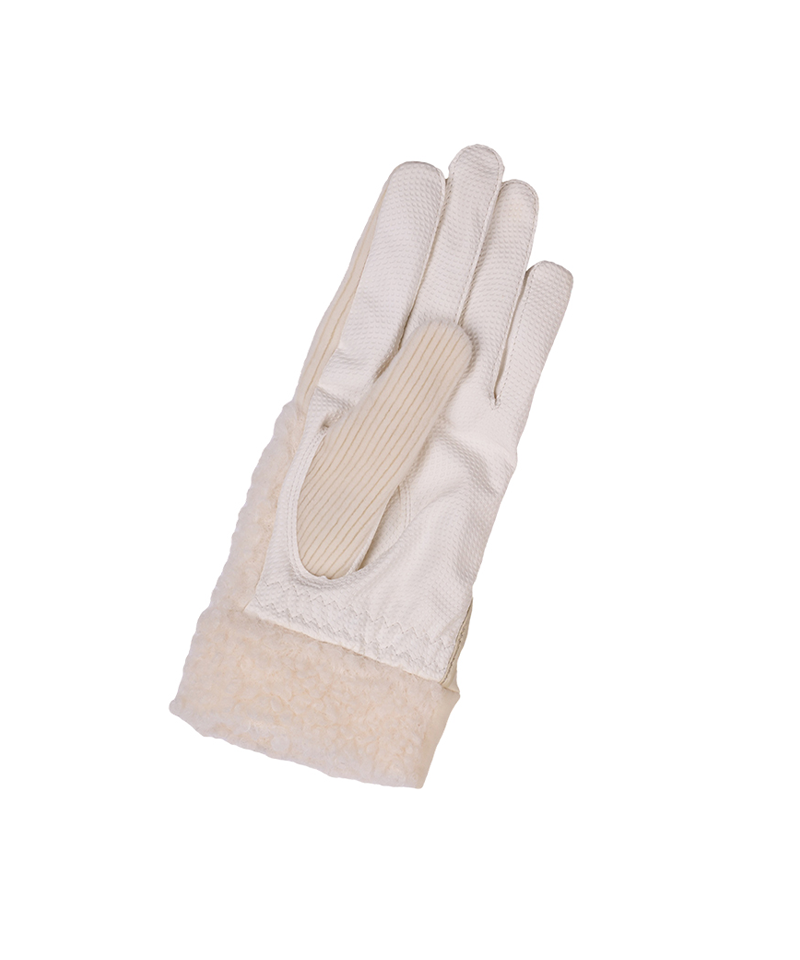 Castelbajac Women's Embroidered Fleece Gloves - Ivory