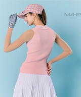 Hexagonal Pattern Cotton Ribbon Bucket Hat - Pink