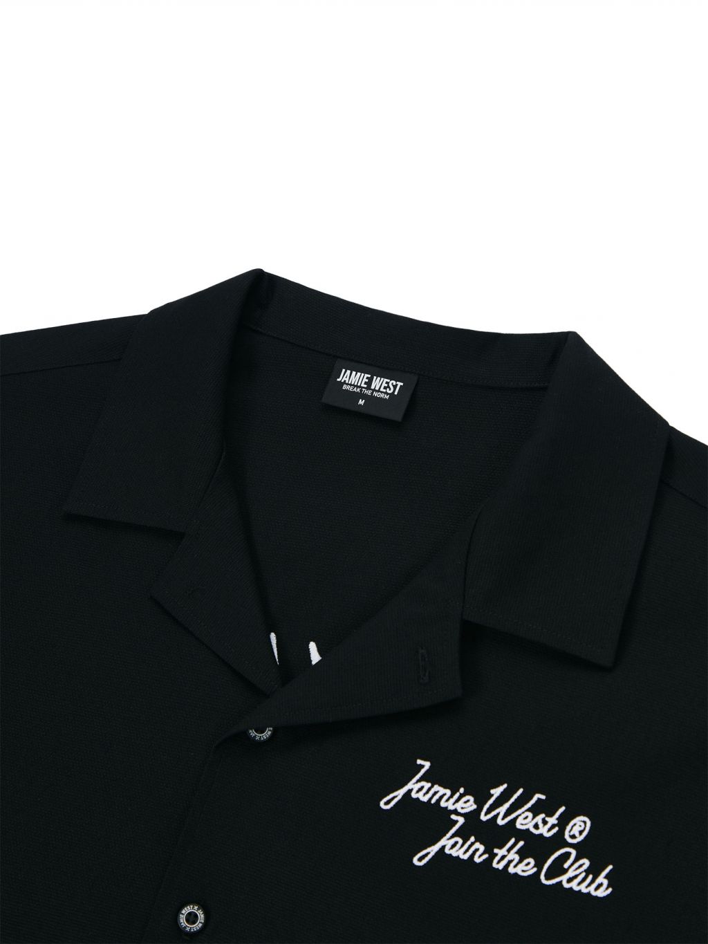 Jamie West JWGC Lettering Open Collar Set-up Shirts - Black