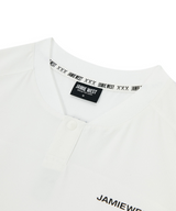 Jamie West Logo Performance Henley Collar T-Shirts - White