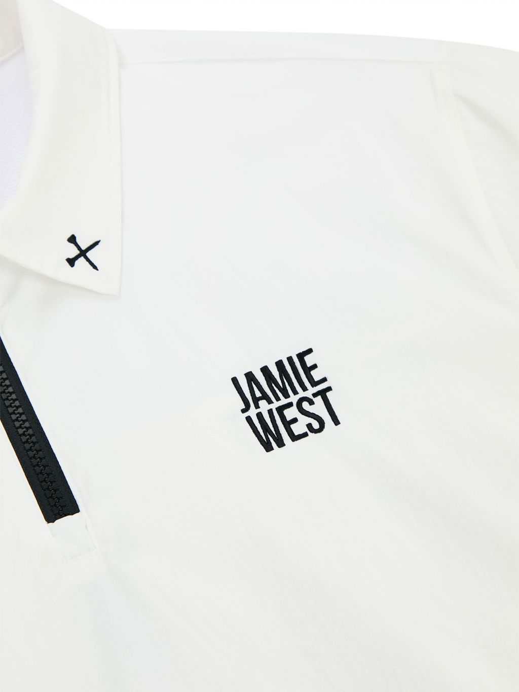 Jamie West Nylon Half Zip-up Ventilation P-Shirts - White