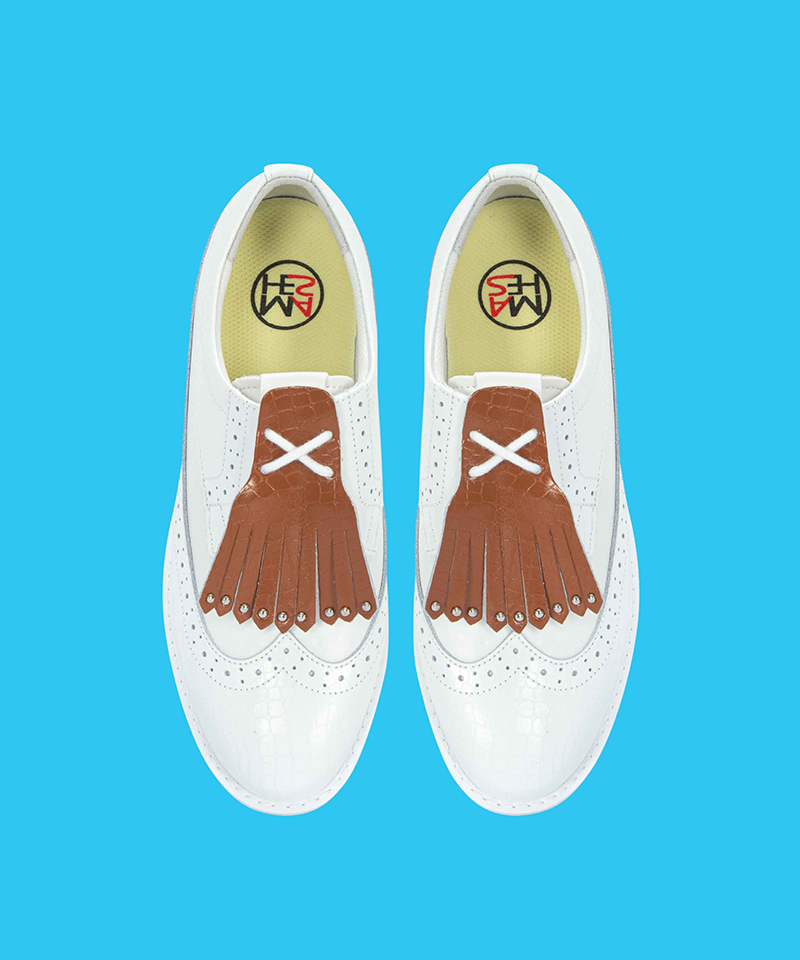 Natural leather 4-way tassel-decorated high-up balance handmade golf shoes - 4 Colors