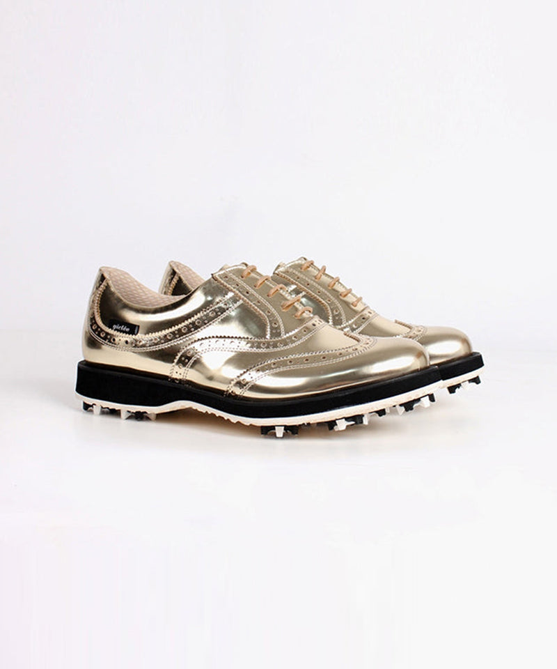 [Warehouse Sale] Giclee No.21 Premium Leather Golf Shoes - Gold