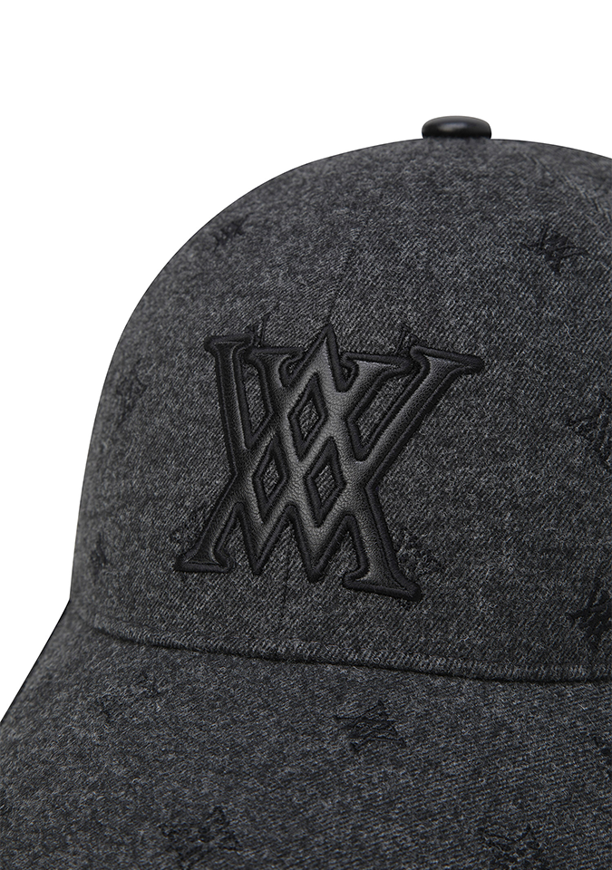 Uni Logo Stitch Peach Cap - Dark Grey