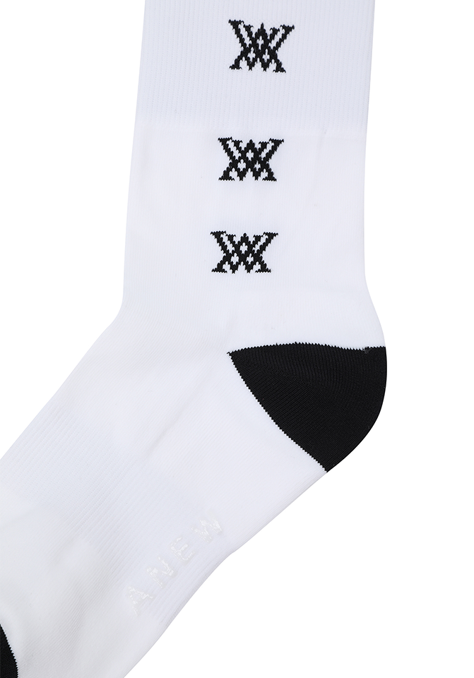 Women's Two Way Middle Socks - White