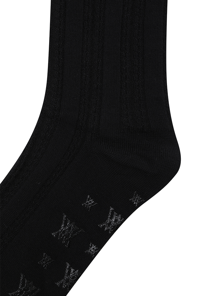 Women's Shiny Knee Socks - Black
