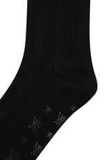 Women's Shiny Knee Socks - Black