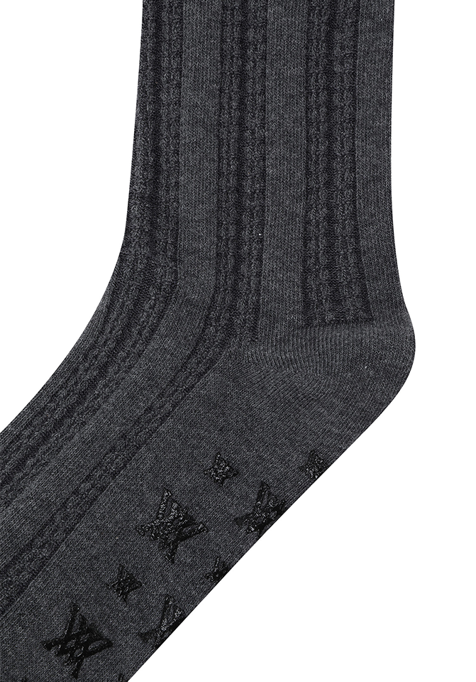 Women's Shiny Knee Socks - Dark Grey