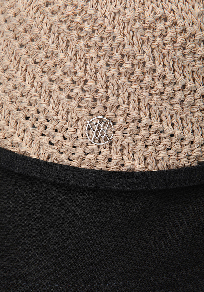 Women's Raffia Mix Bucket Hat - Black