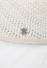 Women's Raffia Mix Bucket Hat - White