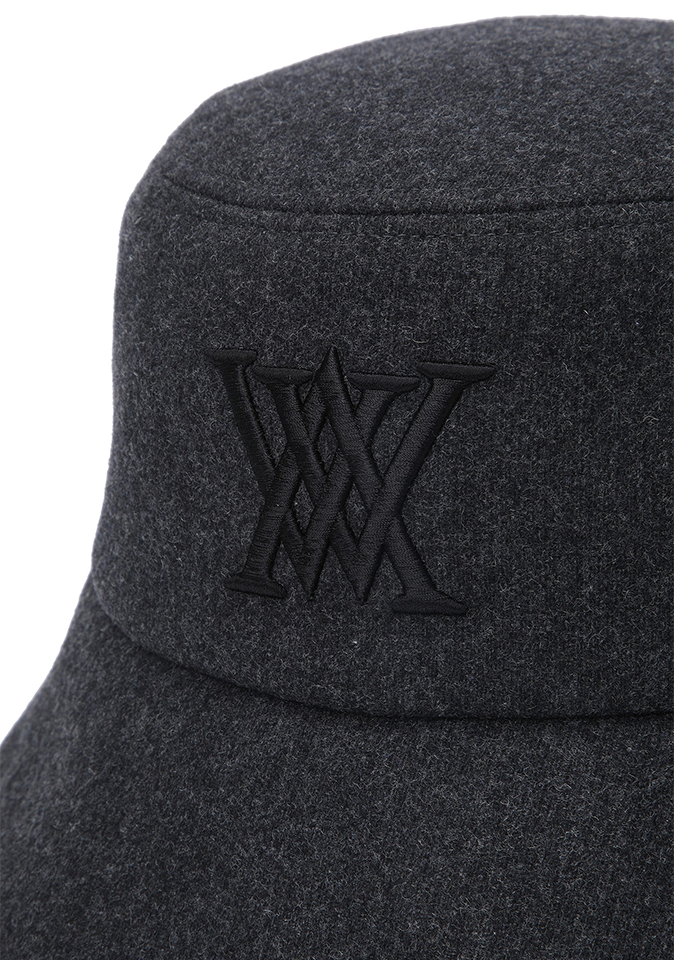 Uni Logo Stitch Padded Bucket Hat - Dark Gray