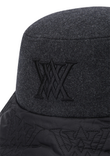 Uni Logo Stitch Padded Bucket Hat - Dark Grey