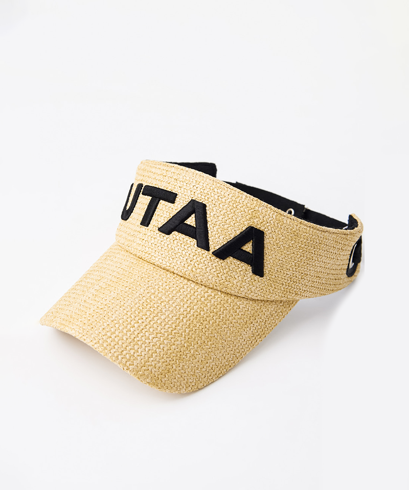 UTAA Logo Raffia Sun Visor - Beige