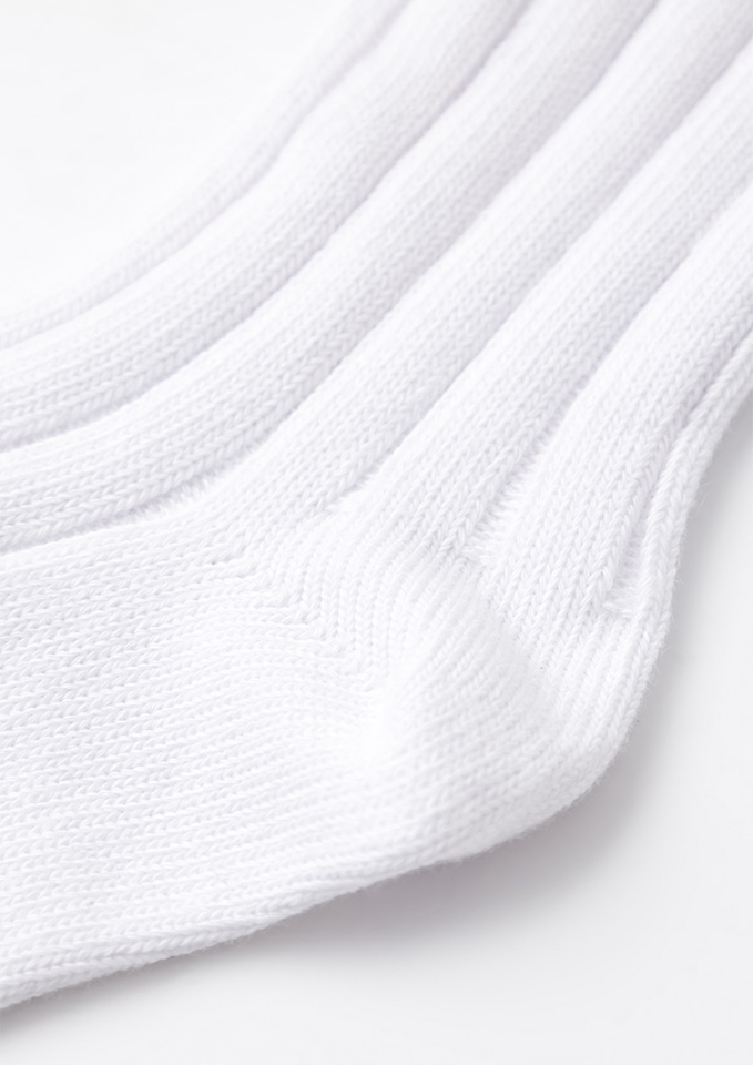 UTAA Women's Laurel Frill Ribbon Knee Socks - White
