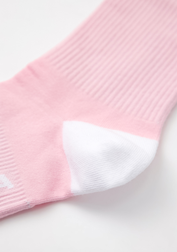 UTAA Women's Ring Panther Line Color Knee Socks - Light Pink