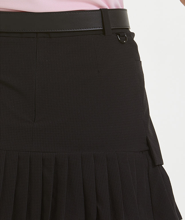 [TOP DEAL] Pelsi Punched Pleated Skirt - Black