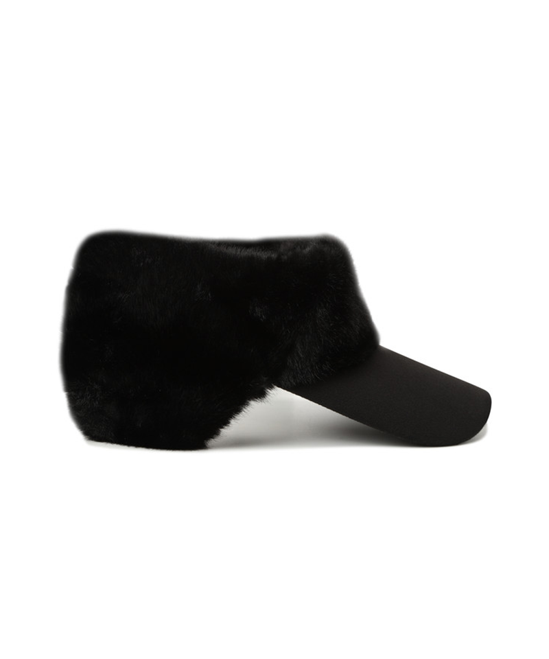 Amazing Cre Women's Fur Trimming Visor - Black