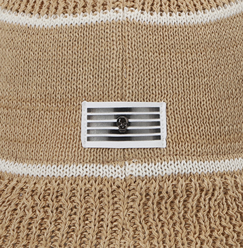 Amazing Cre Logo Cotton Knitted Hat - Light Beige