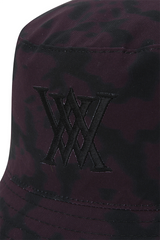 Unisex Flower Pattern Reversible Bucket Hat - Black