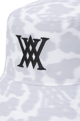 Unisex Flower Pattern Reversible Bucket Hat - White