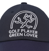 Castelbajac Men's Stripe Slogan Embroidery Point Ball Cap - Navy