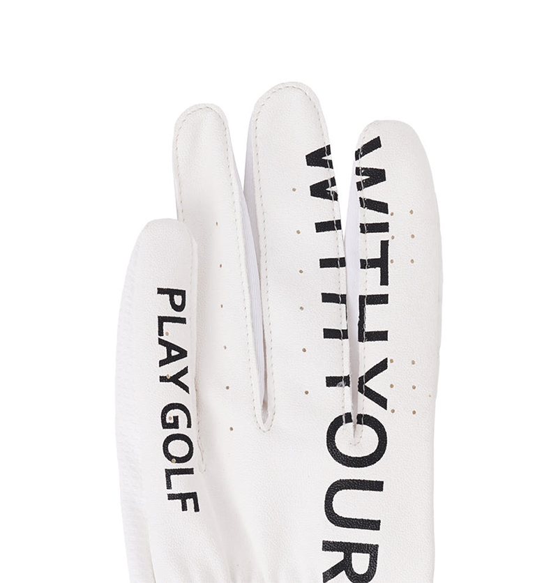 Castelbajac Women's Synthetic Leather Slogan Two-Handed Gloves - White