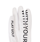 Castelbajac Women's Synthetic Leather Slogan Two-Handed Gloves - White