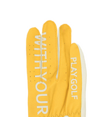 Castelbajac Women's Synthetic Leather Logo Two-Handed Gloves - Yellow