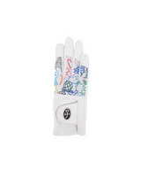 Castelbajac Women's Printed Perforated Gloves - White