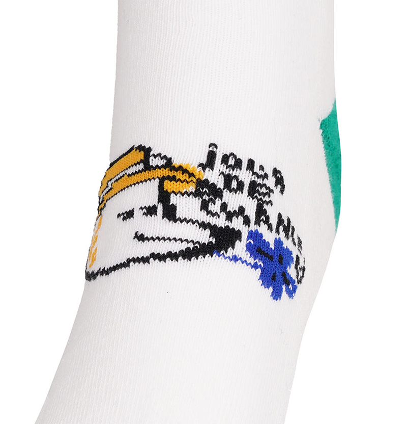 Castelbajac Men's Color Block Character Ankle Socks - Green