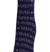 Castelbajac Men's Lettering Pattern Point Mid-calf Socks - Navy