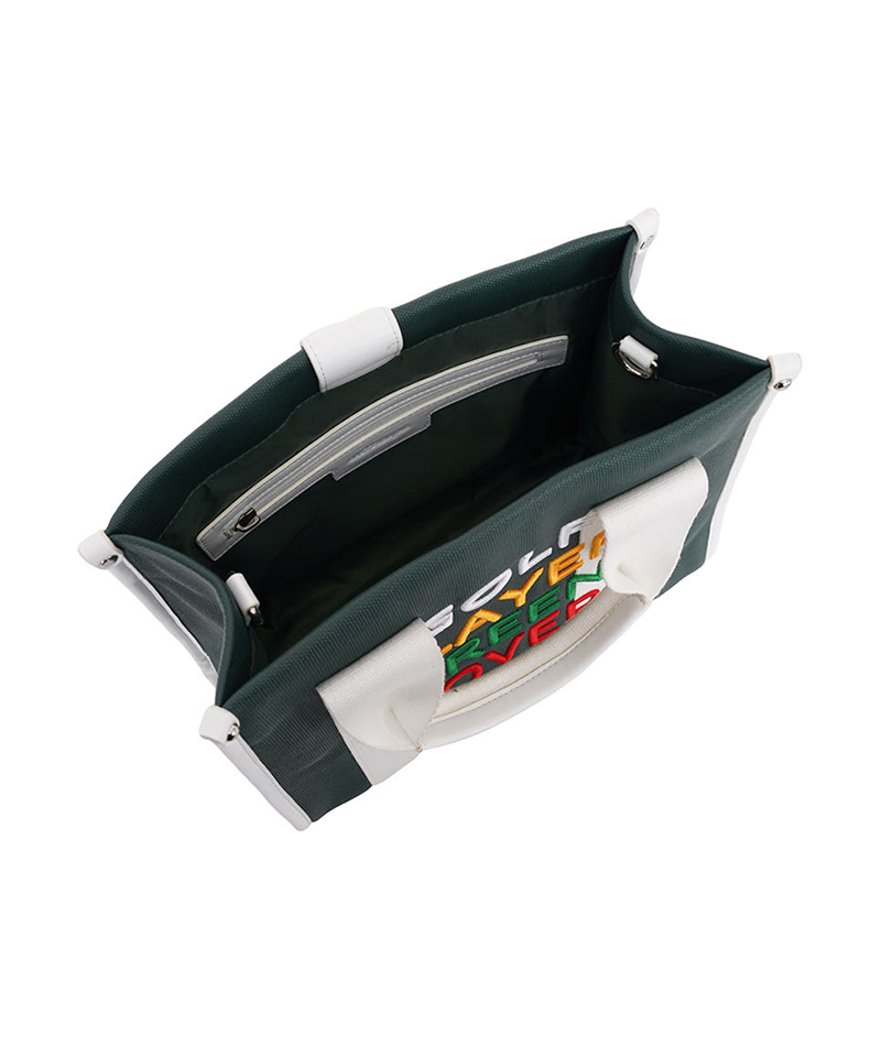 Castelbajac omen's Lettering Square Tote Bag - Green