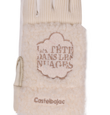 Castelbajac Women's Embroidered Fleece Gloves - Ivory