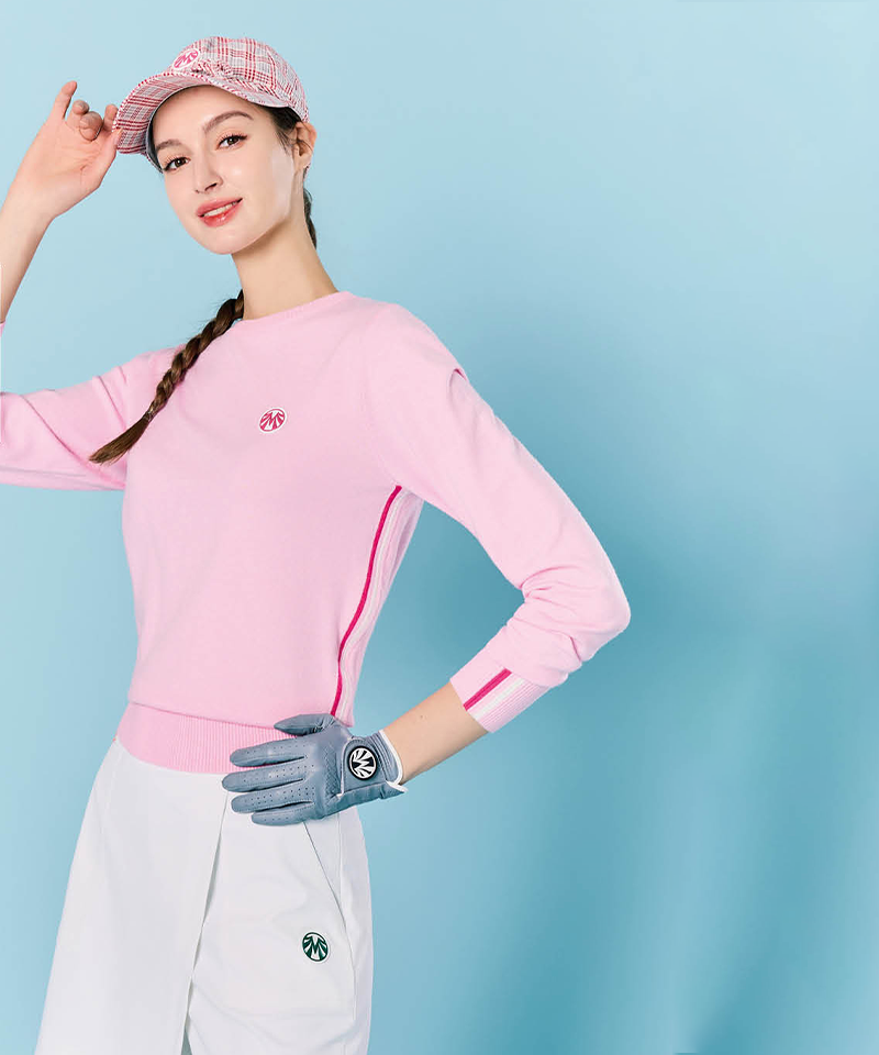 Hexagonal Pattern Cotton Ribbon Bucket Hat - Pink