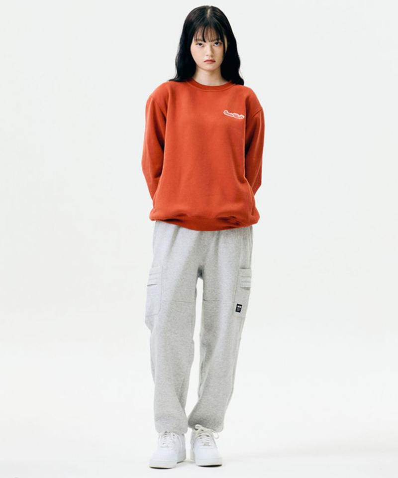 Jamie West Boucle Applique Brushed Sweatshirts - Orange