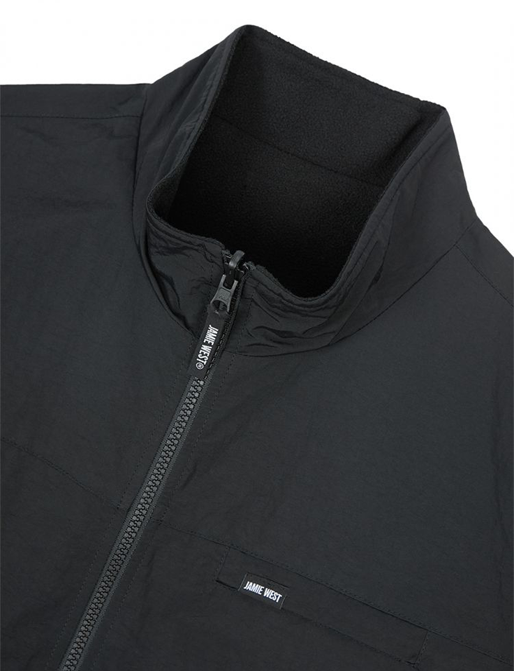 Jamie West Fleece Nylon Reversible Jumper - Black