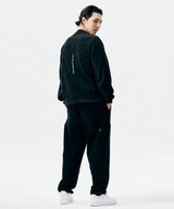 Jamie West Light Fleece Nylon Pocket Pullover - Gray