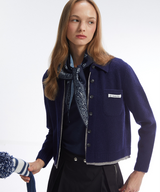 Monday Flow Paisley Triangle Scarf - Navy