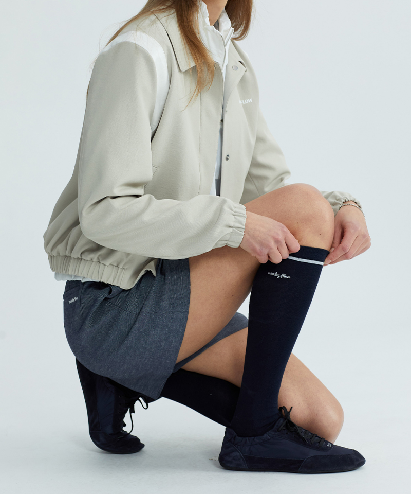 Monday Flow Women's Slim Basic Knee Socks - Navy