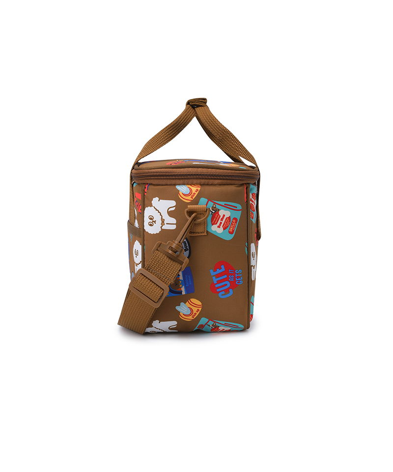 Lunch Cooler Bag Shoulder Strap Dog - Brown