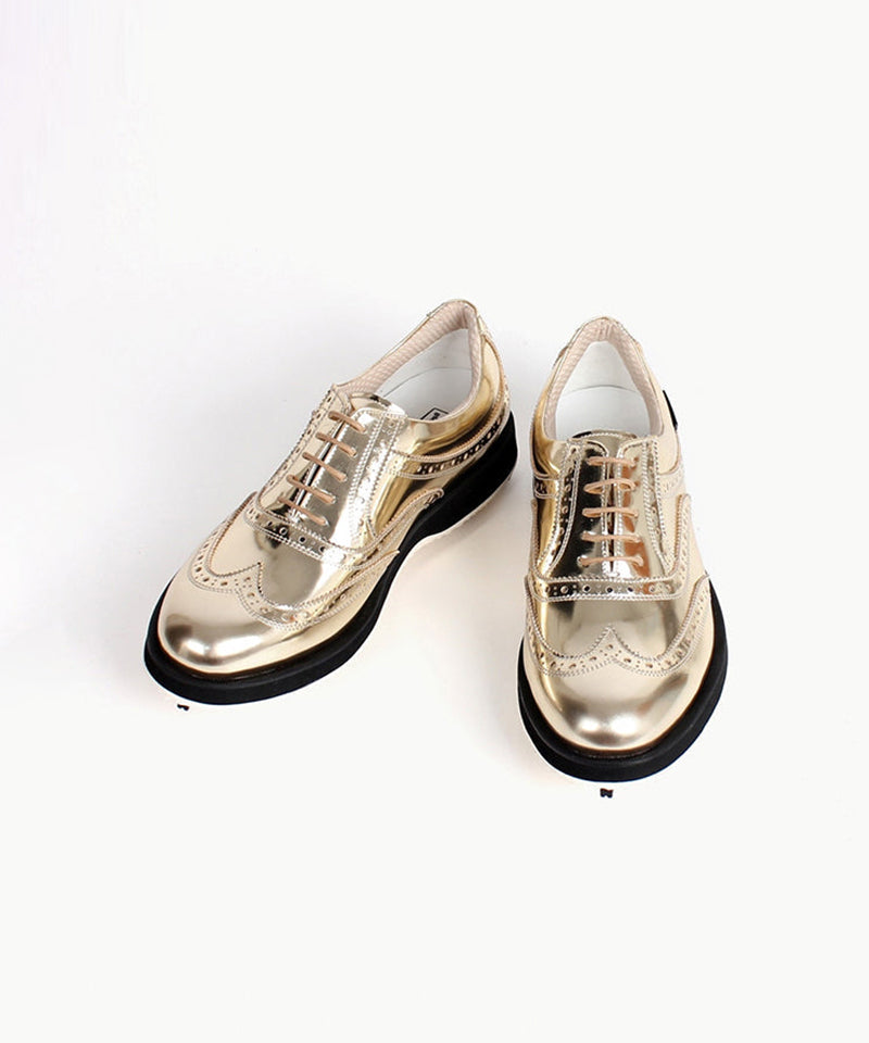 [Warehouse Sale] Giclee No.21 Premium Leather Golf Shoes - Gold