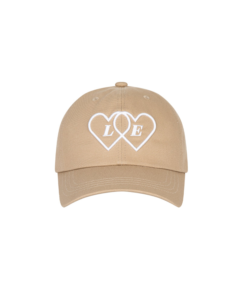 LE SONNET Two Hearts Logo Cap - White